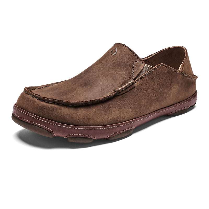 OLUKAI Moloa Men's Premium Leather Shoes, Easy Slip On & Off Design, Casual & Versatile Loafer, Drop-in Heel & Enhanced Traction, Ray/Toffee, 8.5 - Image 1